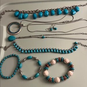 Turquoise and Silver Jewelry Set